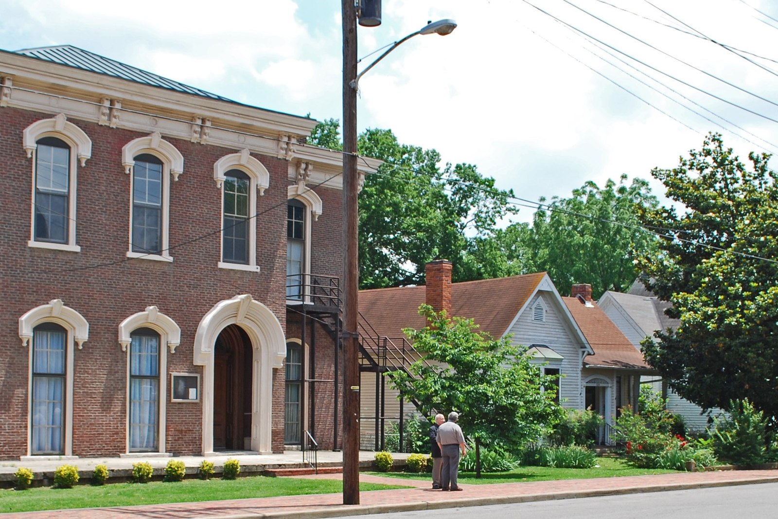 Historic brick buildings and houses in Germantown, Nashville.