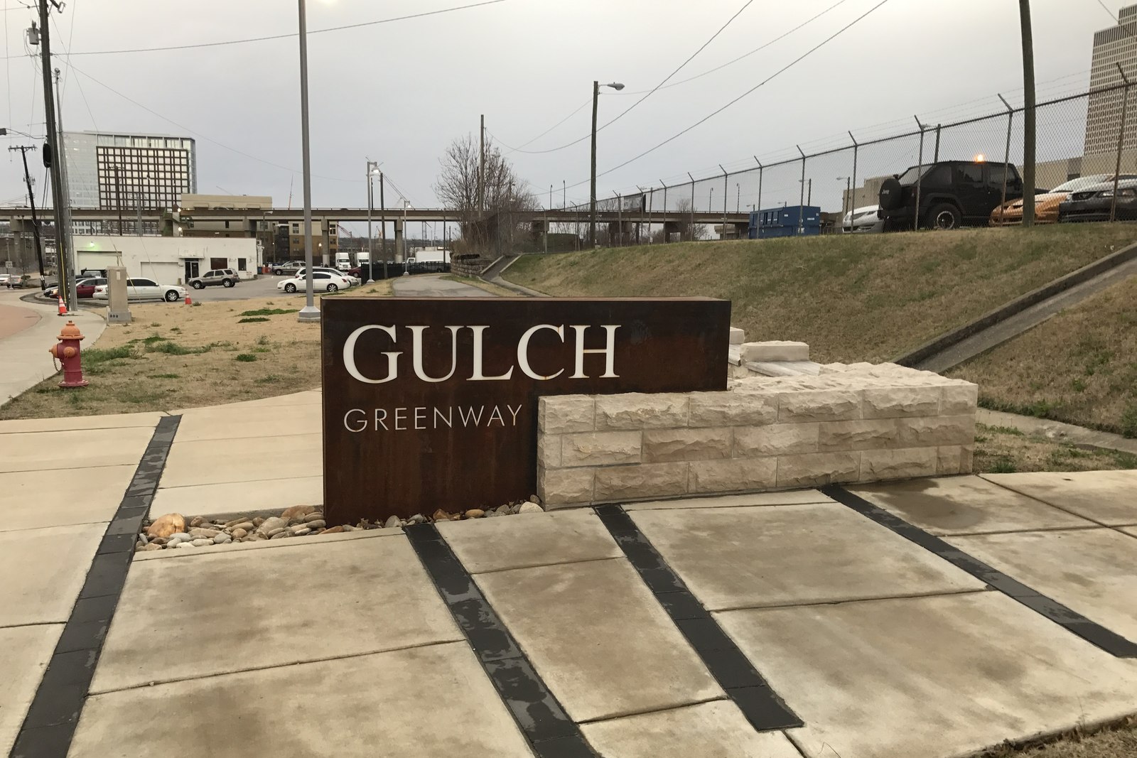 The Gulch Greenway and rail corridor in Nashville.