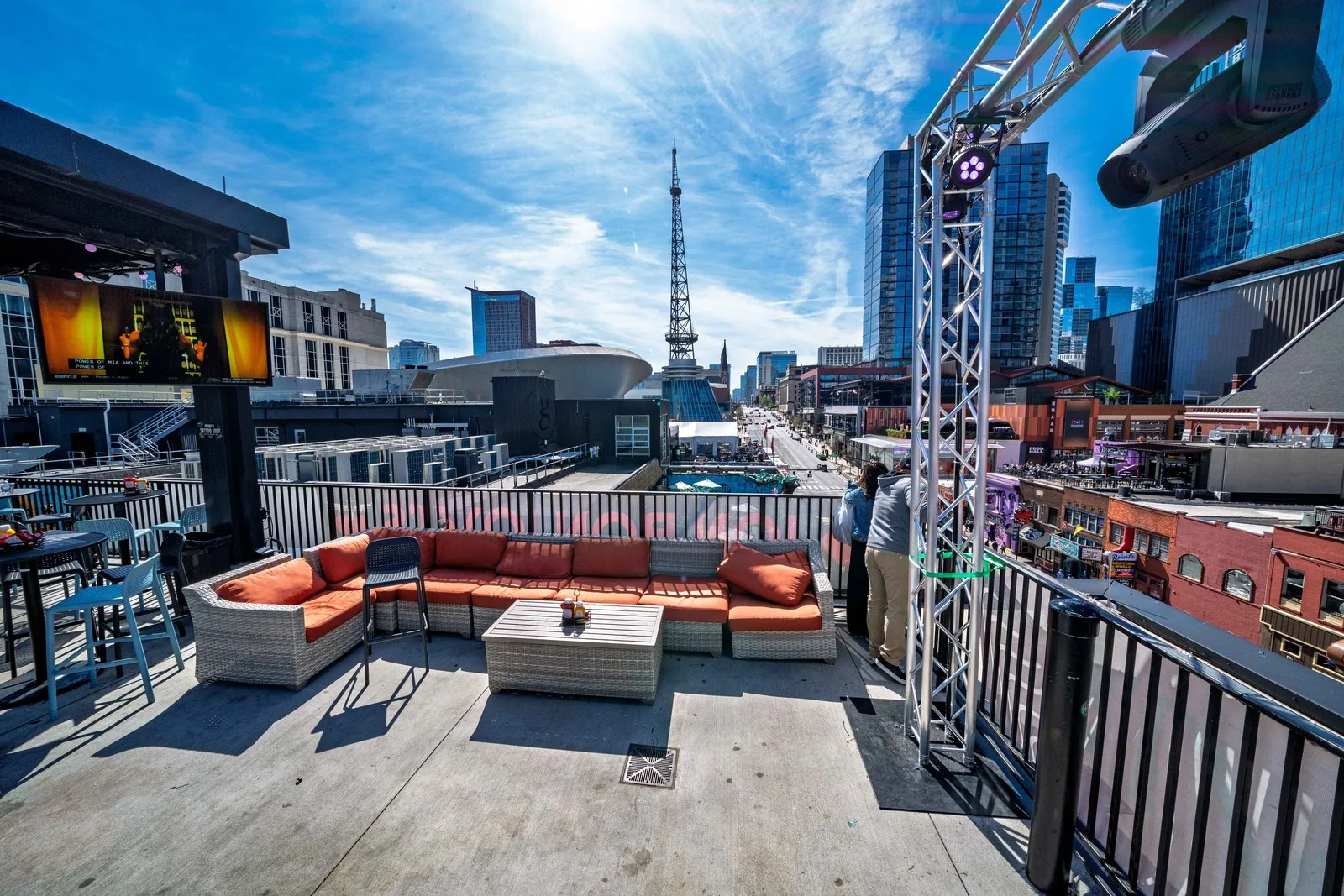 JBJ's rooftop overlooking Lower Broadway in Nashville.